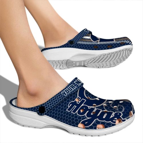 custom georgetown hoyas contrasting stripes clog fashion forward