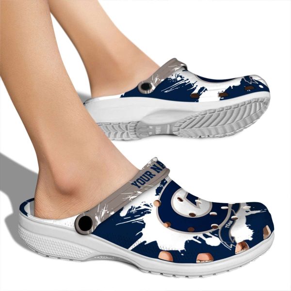 custom georgetown hoyas splatter pattern clog fashion forward