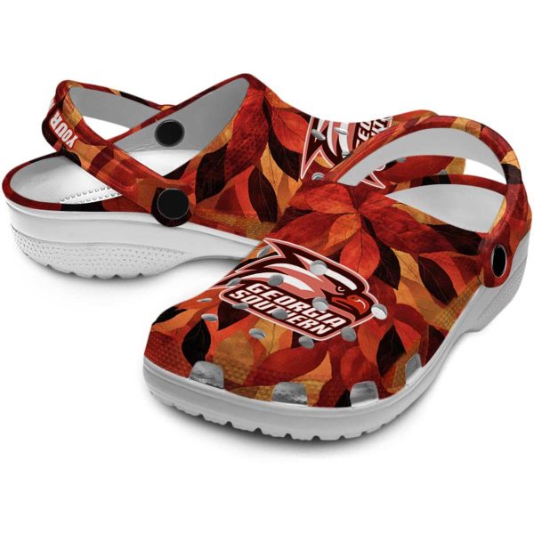 custom georgia southern eagles autumn leaves clog high quality