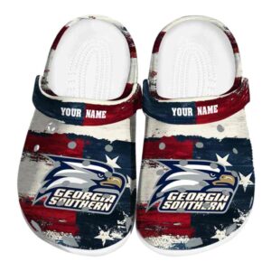 custom georgia southern eagles patriotic stripes clog best selling