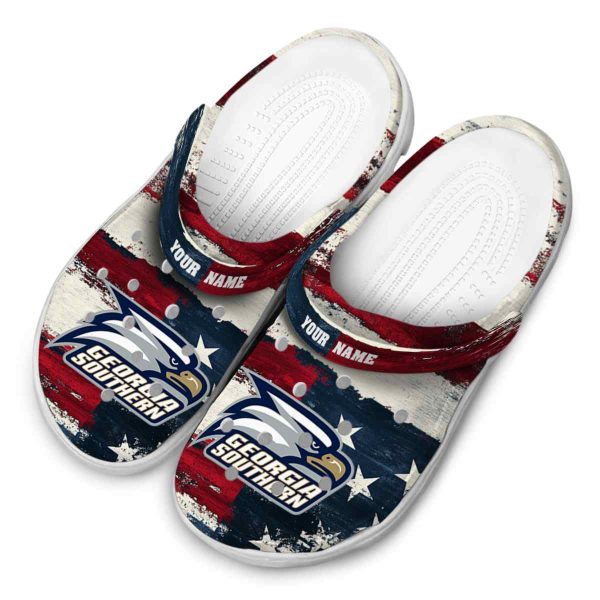 custom georgia southern eagles patriotic stripes clog latest model