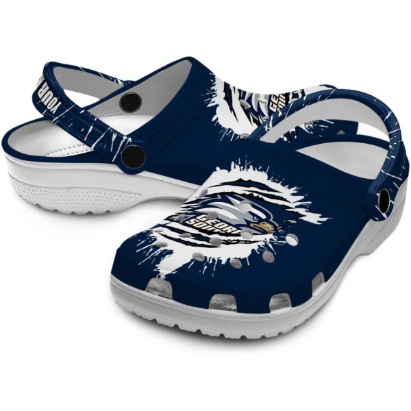 custom georgia southern eagles splash motif background clog high quality