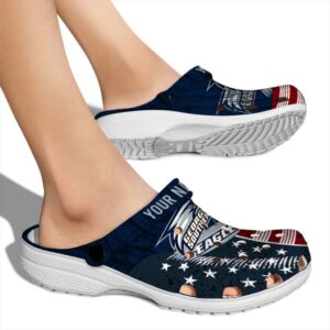 custom georgia southern eagles star spangled side pattern clog fashion forward