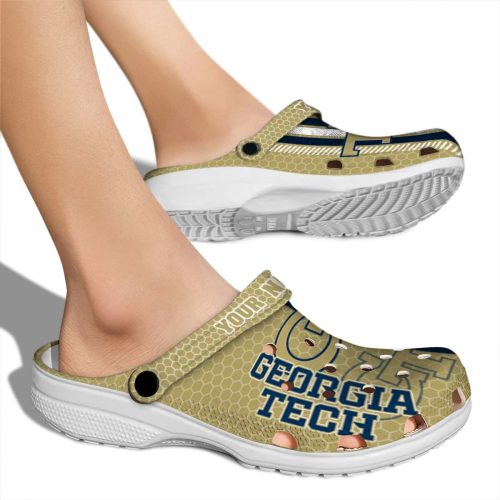 custom georgia tech yellow jackets contrasting stripes clog fashion forward