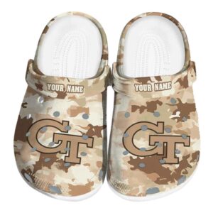 custom georgia tech yellow jackets desert camo clog best selling