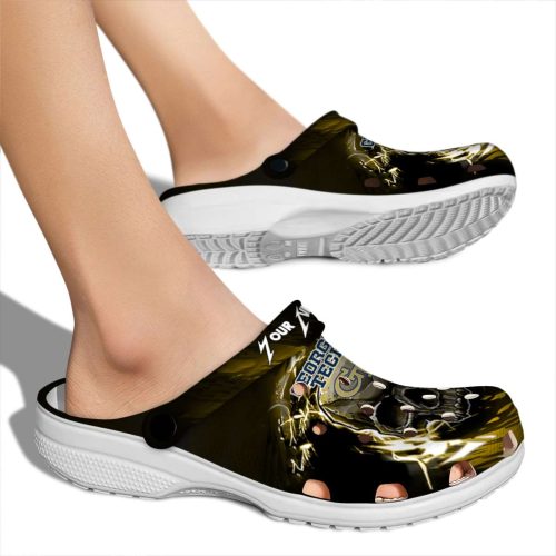 custom georgia tech yellow jackets gothic skull clog fashion forward
