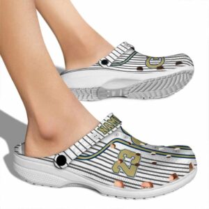 custom georgia tech yellow jackets pinstripe pattern clog fashion forward