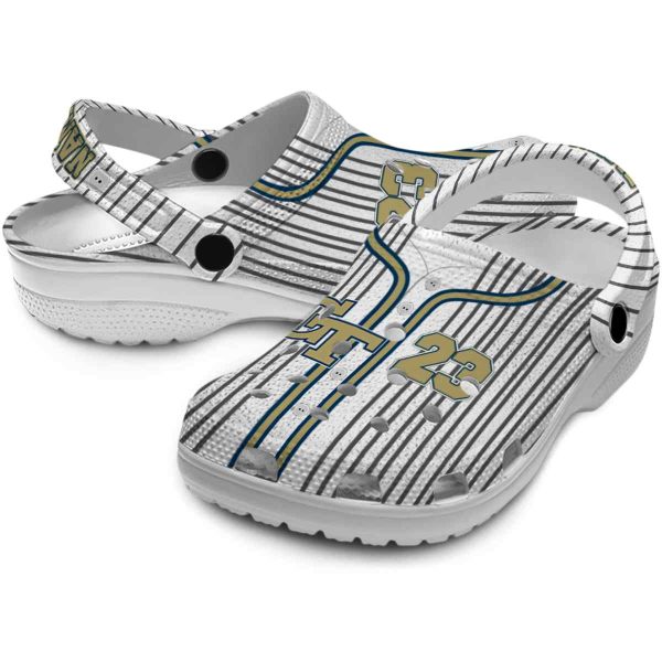 custom georgia tech yellow jackets pinstripe pattern clog high quality