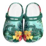 custom georgia tech yellow jackets tropical vibes clog best selling