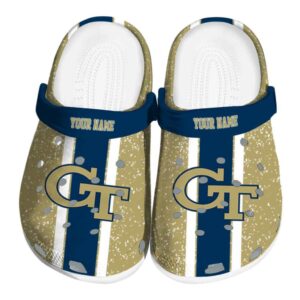 custom georgia tech yellow jackets vertical stripes clog best selling