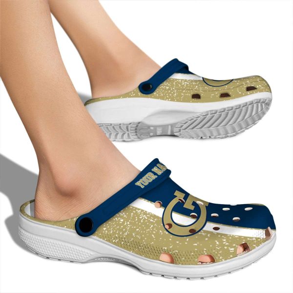 custom georgia tech yellow jackets vertical stripes clog fashion forward