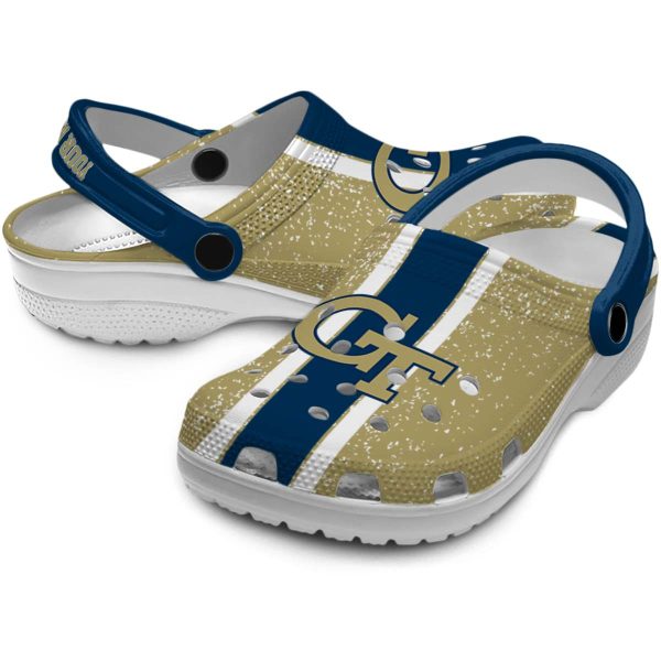 custom georgia tech yellow jackets vertical stripes clog high quality