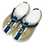 custom georgia tech yellow jackets vertical stripes clog best selling