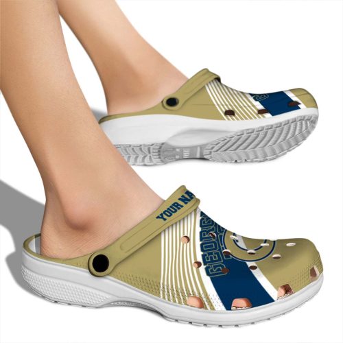 custom georgia tech yellow jackets vibrant dual tone clog fashion forward