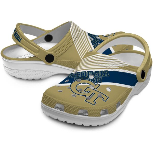 custom georgia tech yellow jackets vibrant dual tone clog high quality