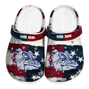custom gonzaga bulldogs patriotic stripes clog best selling