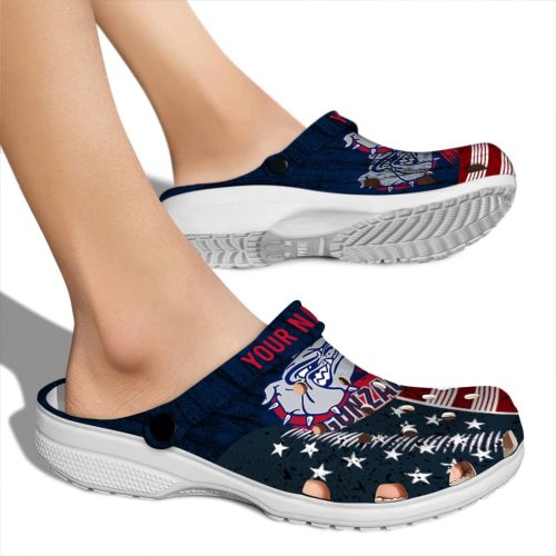 custom gonzaga bulldogs star spangled side pattern clog fashion forward