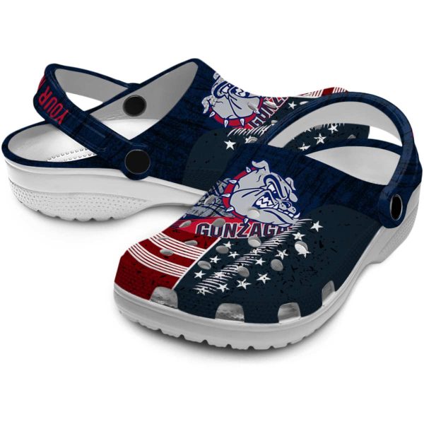 custom gonzaga bulldogs star spangled side pattern clog high quality