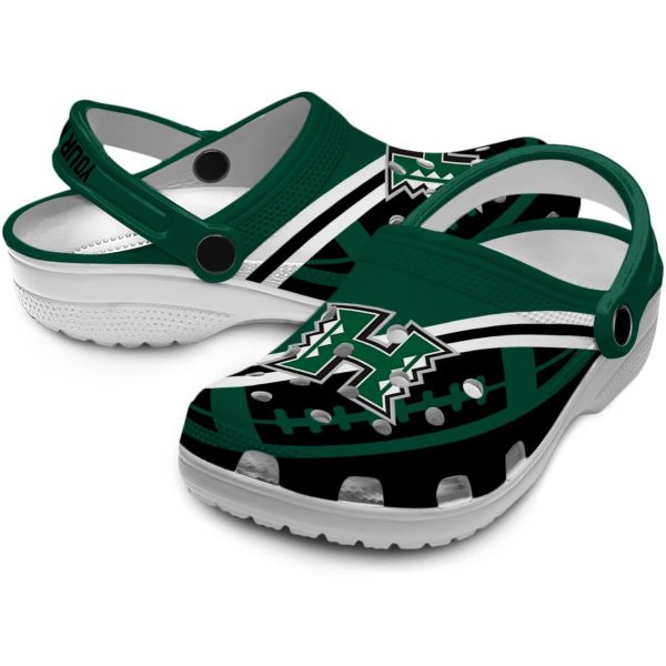 custom hawaii rainbow warriors football motif clog high quality