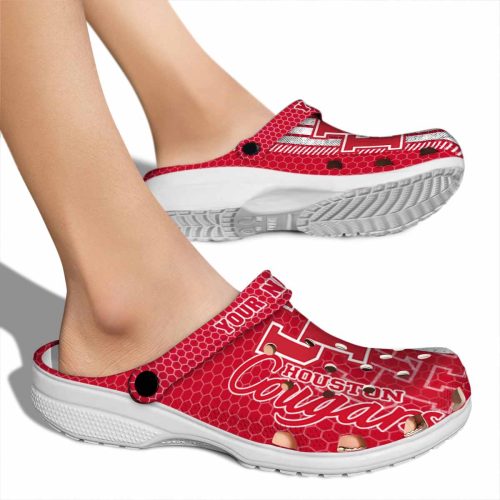 custom houston cougars contrasting stripes clog fashion forward