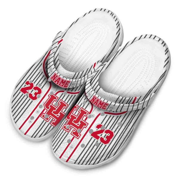 custom houston cougars pinstripe pattern clog latest model