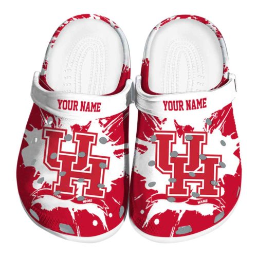 custom houston cougars splatter pattern clog best selling