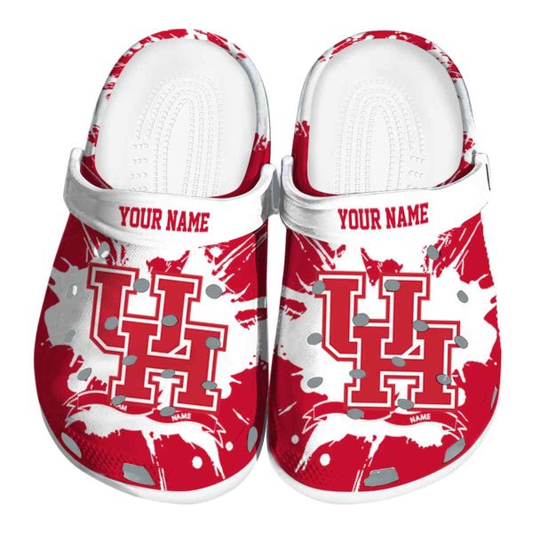 custom houston cougars splatter pattern clog best selling
