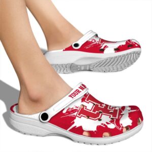 custom houston cougars splatter pattern clog fashion forward