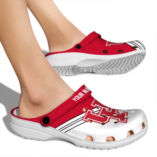 custom houston cougars striped accents clog fashion forward