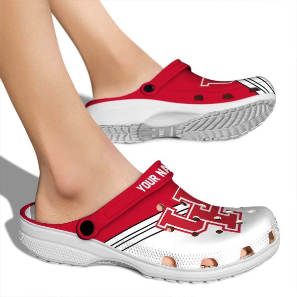 custom houston cougars striped accents clog fashion forward