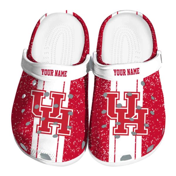 custom houston cougars vertical stripes clog best selling