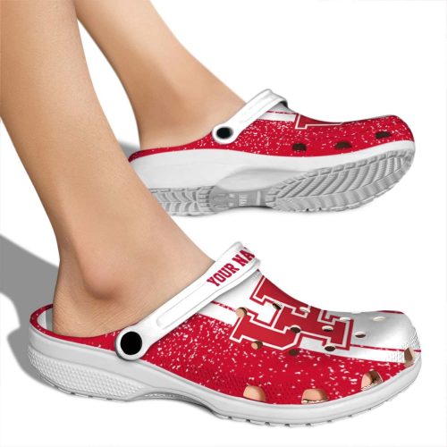 custom houston cougars vertical stripes clog fashion forward