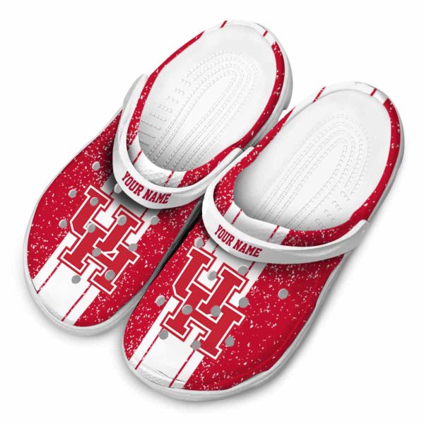 custom houston cougars vertical stripes clog latest model