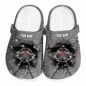 custom houston rockets cracked ground texture clog best selling