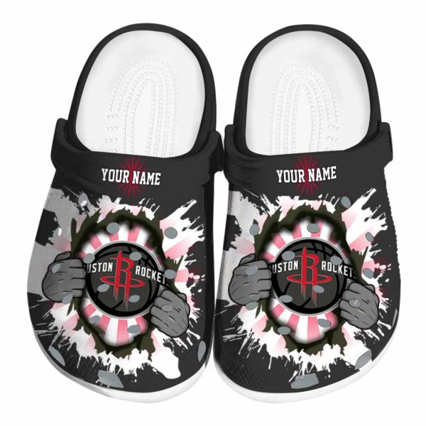 custom houston rockets gripping hand clog best selling