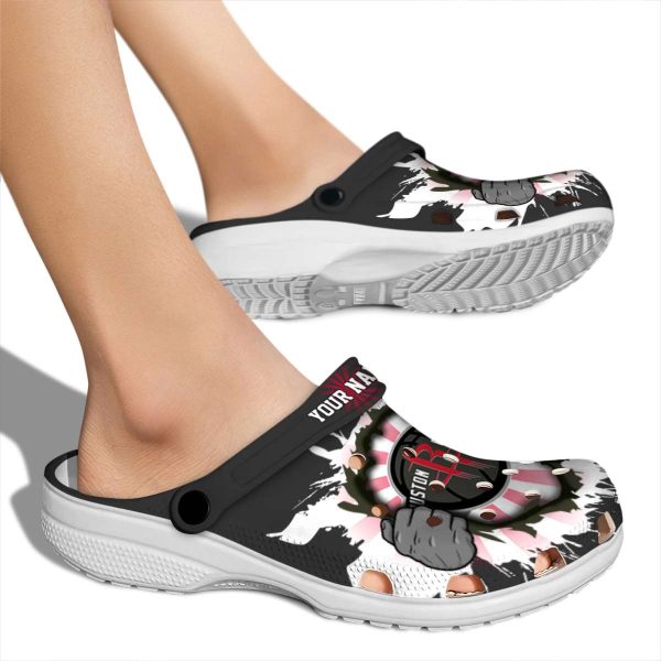 custom houston rockets gripping hand clog fashion forward