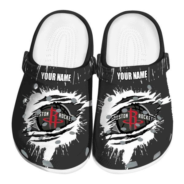 custom houston rockets splash motif background clog best selling