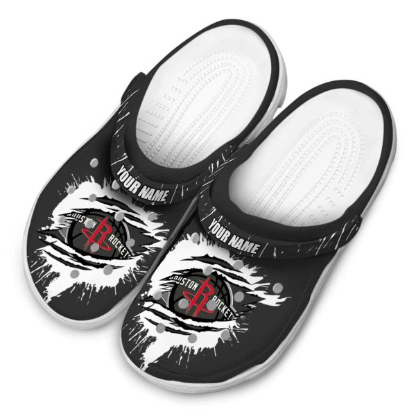 custom houston rockets splash motif background clog latest model