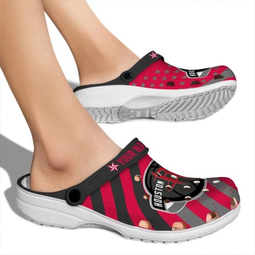 custom houston rockets star spangled graphic clog fashion forward