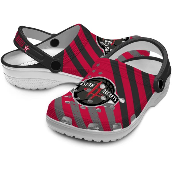 custom houston rockets star spangled graphic clog high quality