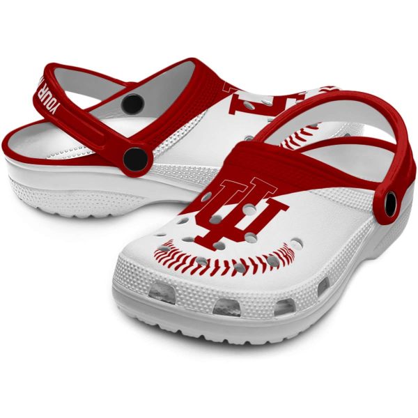 custom indiana hoosiers baseball motif clog high quality