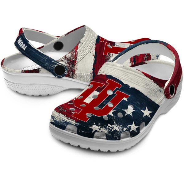 custom indiana hoosiers patriotic stripes clog high quality