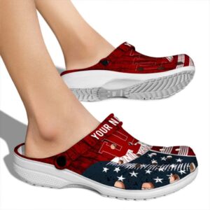 custom indiana hoosiers star spangled side pattern clog fashion forward