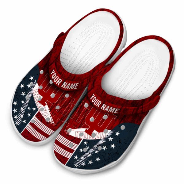 custom indiana hoosiers star spangled side pattern clog latest model