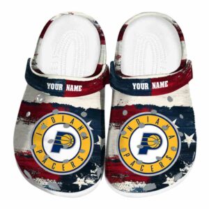 custom indiana pacers patriotic stripes clog best selling
