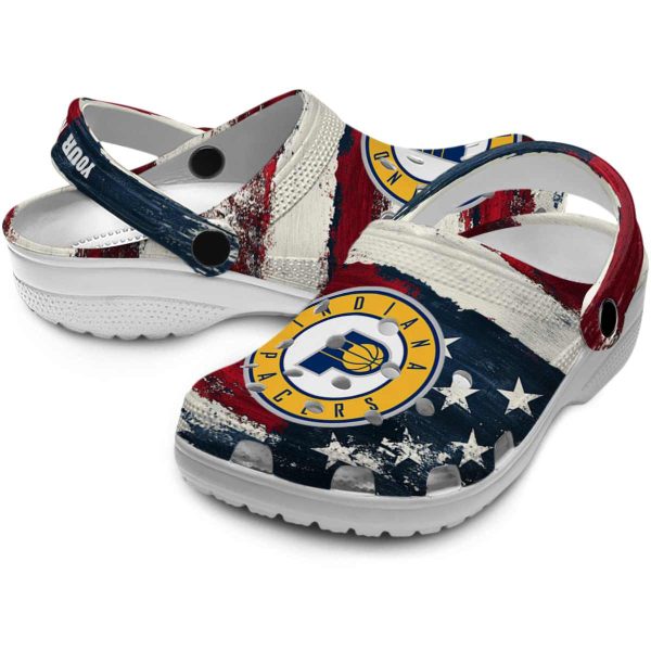custom indiana pacers patriotic stripes clog high quality