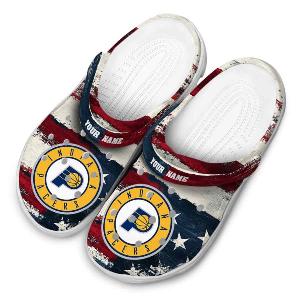 custom indiana pacers patriotic stripes clog latest model