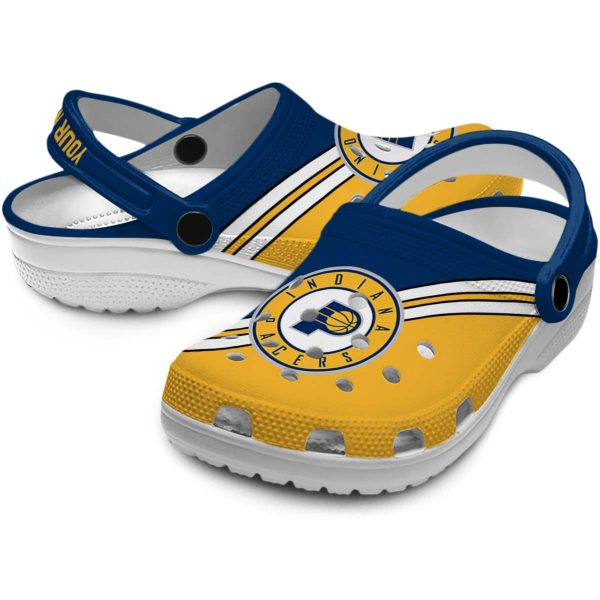 custom indiana pacers striped accents clog high quality