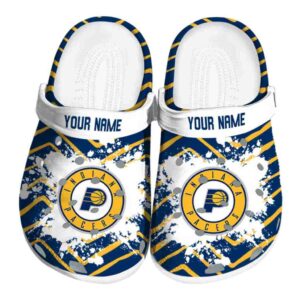 custom indiana pacers zigzag paint burst clog best selling