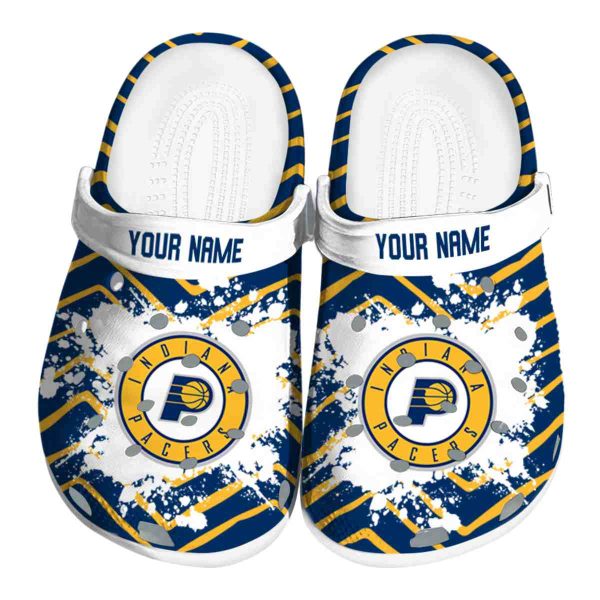 custom indiana pacers zigzag paint burst clog best selling
